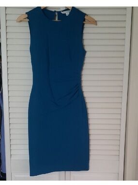 Diane Von Furstenberg Teal Sleeveless Midi Dress